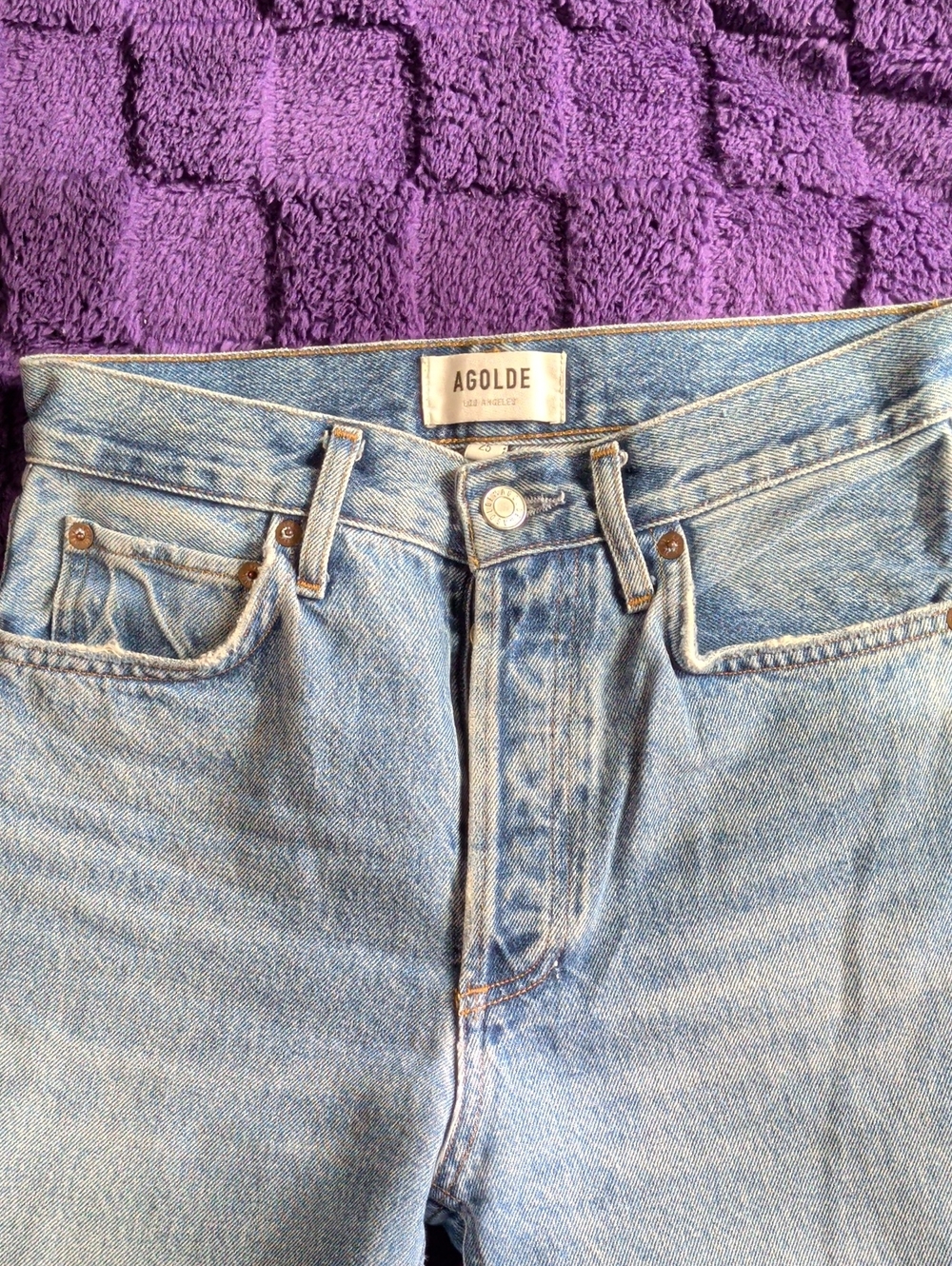 Agolde Light Blue High-Rise Vintage Wash Jeans